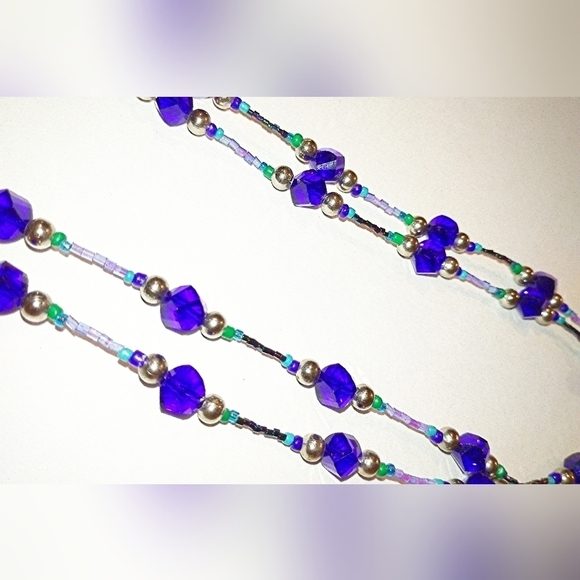 NWT🇨🇦 Artisan Handcrafted shiny AAA Crystal beaded long Statement Necklace - Picture 3 of 16